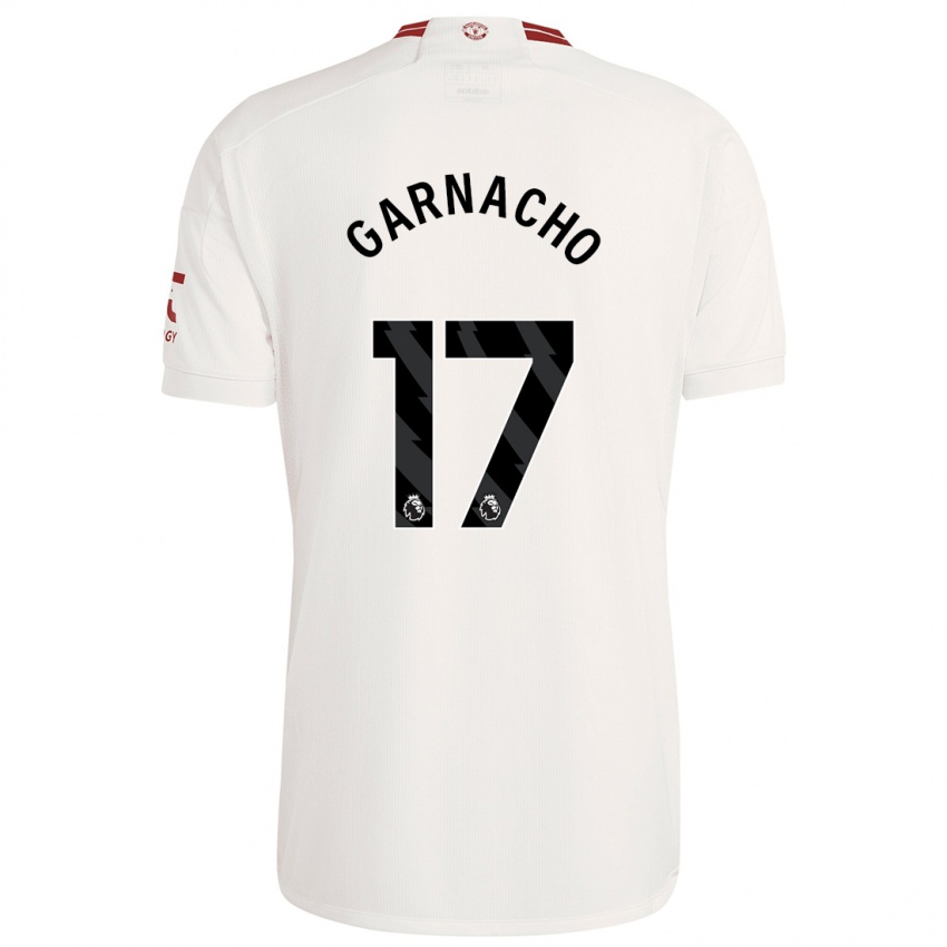 Mulher Camisola Alejandro Garnacho #17 Branco Terceiro 2023/24 Camisa