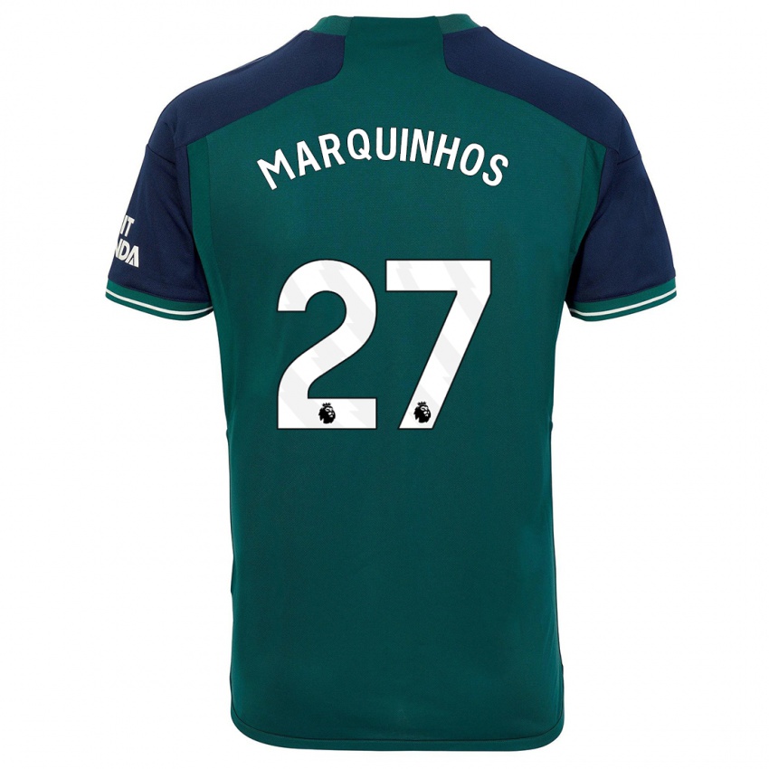 Mulher Camisola Marquinhos #27 Verde Terceiro 2023/24 Camisa