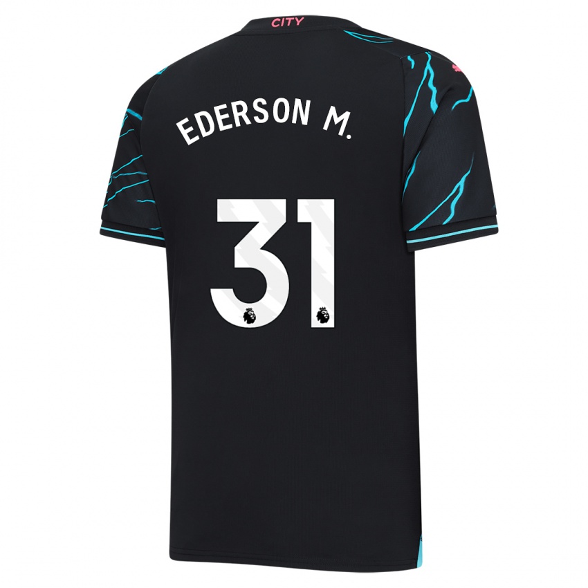 Mulher Camisola Ederson Moraes #31 Azul Escuro Terceiro 2023/24 Camisa