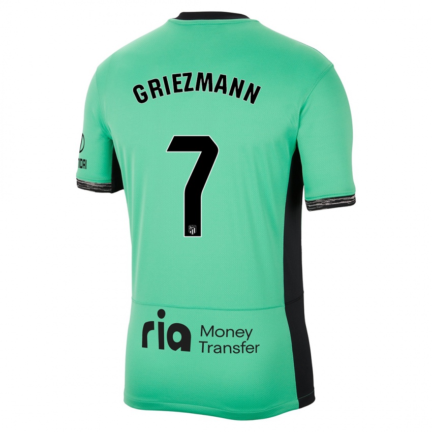 Mulher Camisola Antoine Griezmann #7 Primavera Verde Terceiro 2023/24 Camisa
