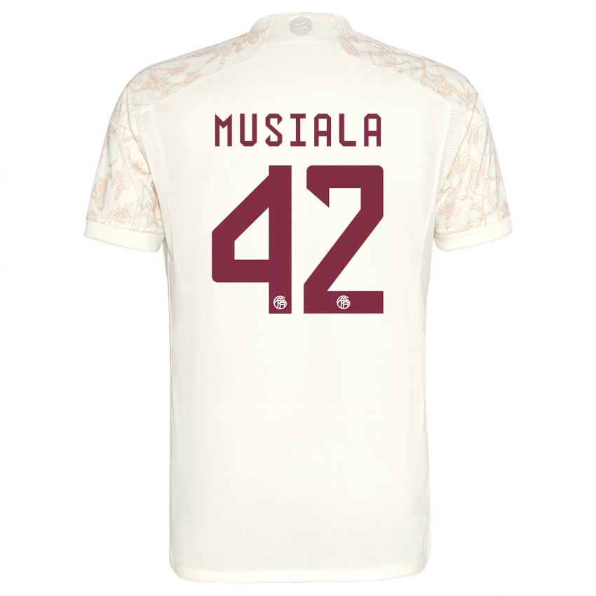 Mulher Camisola Jamal Musiala #42 Off White Terceiro 2023/24 Camisa