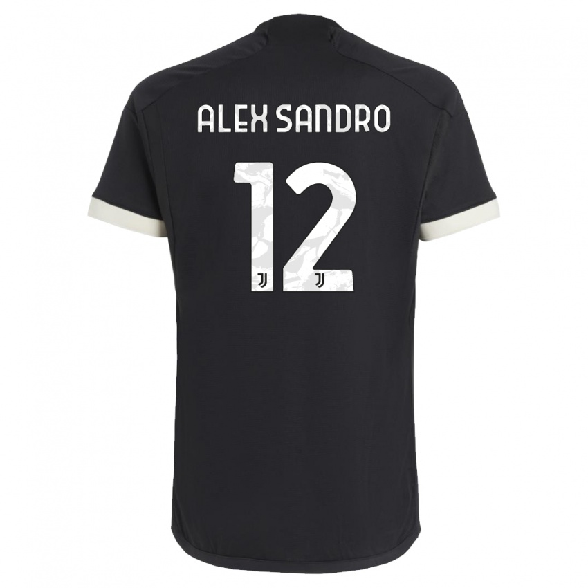 Mulher Camisola Alex Sandro #12 Preto Terceiro 2023/24 Camisa