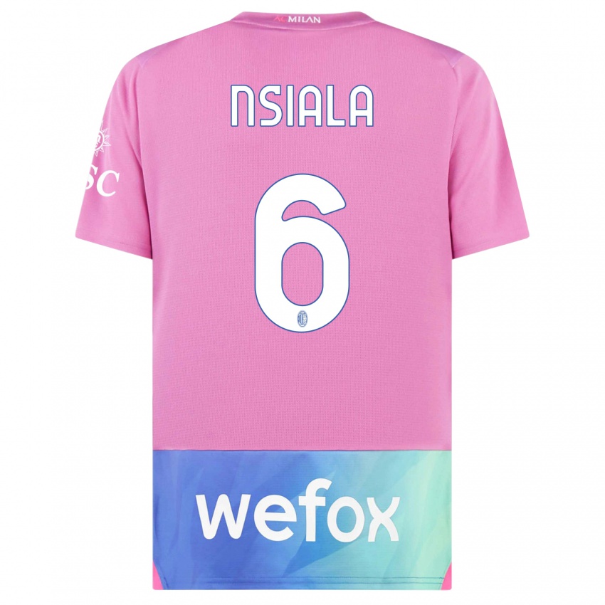 Mulher Camisola Clinton Nsiala #6 Rosa Roxo Terceiro 2023/24 Camisa