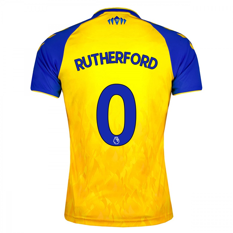 Homem Camisola Leeta Rutherford #0 Amarelo Azul Alternativa 2021/22 Camisa