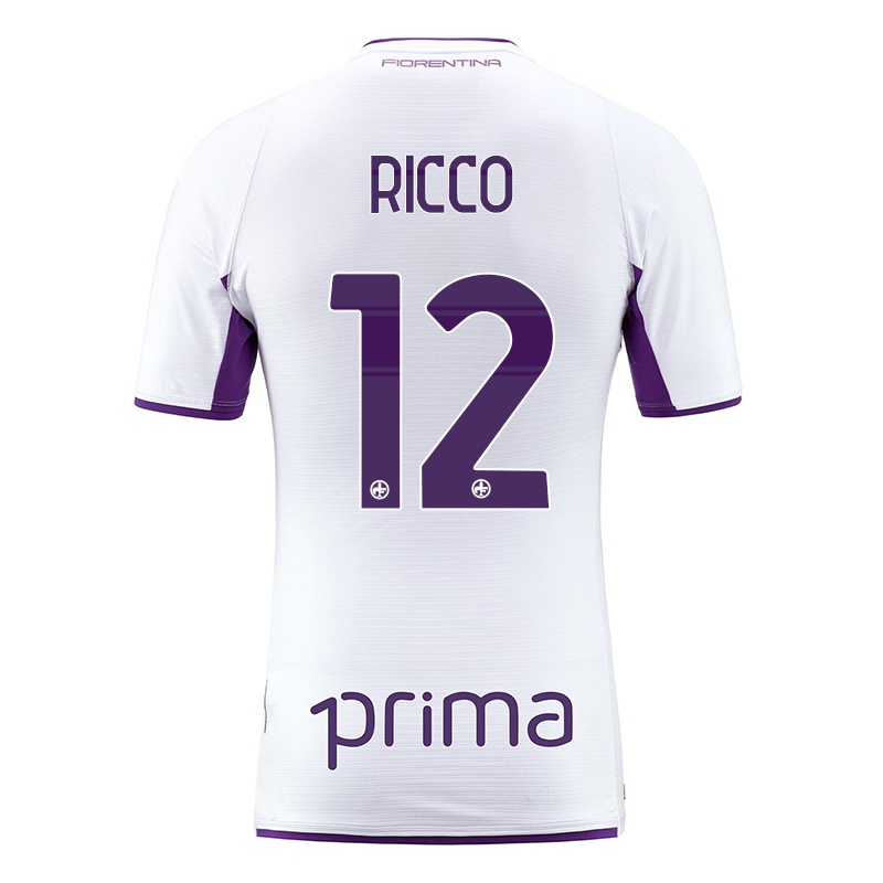 Homem Camisola Jacopo Ricco #12 Branco Alternativa 2021/22 Camisa