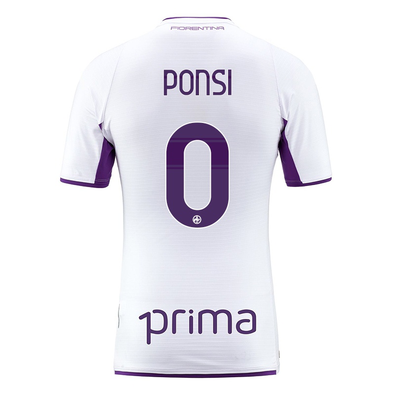 Homem Camisola Fabio Ponsi #0 Branco Alternativa 2021/22 Camisa