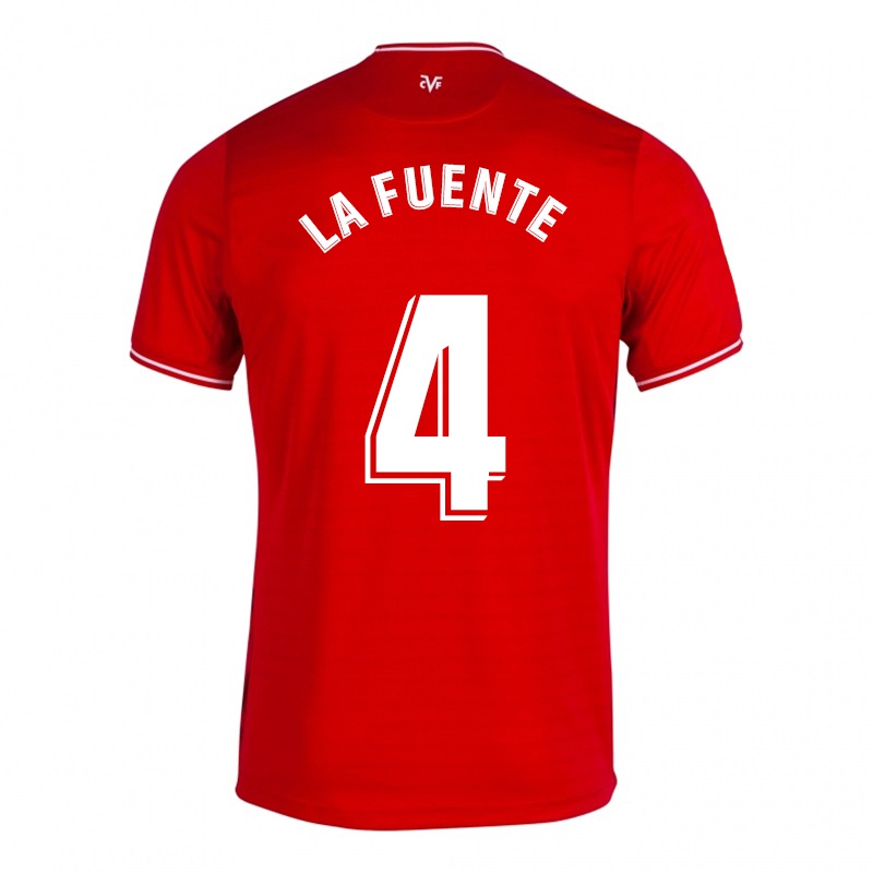 Homem Camisola Adrian De La Fuente #4 Vermelho Alternativa 2021/22 Camisa