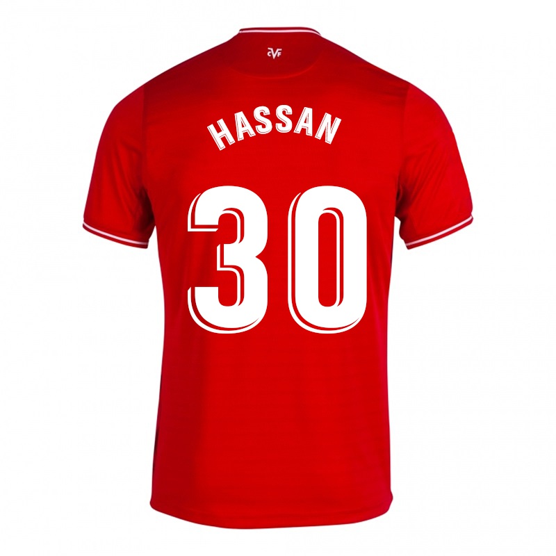 Homem Camisola Haissem Hassan #30 Vermelho Alternativa 2021/22 Camisa