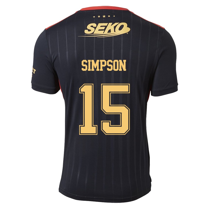 Homem Camisola Jack Simpson #15 Preto Alternativa 2021/22 Camisa