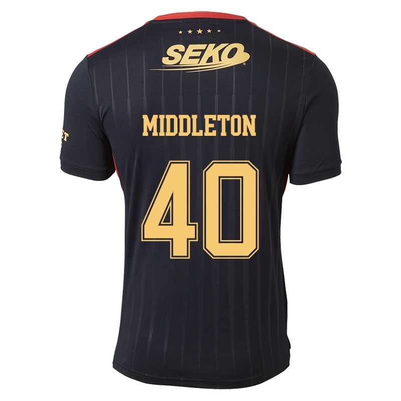 Homem Camisola Glenn Middleton #40 Preto Alternativa 2021/22 Camisa