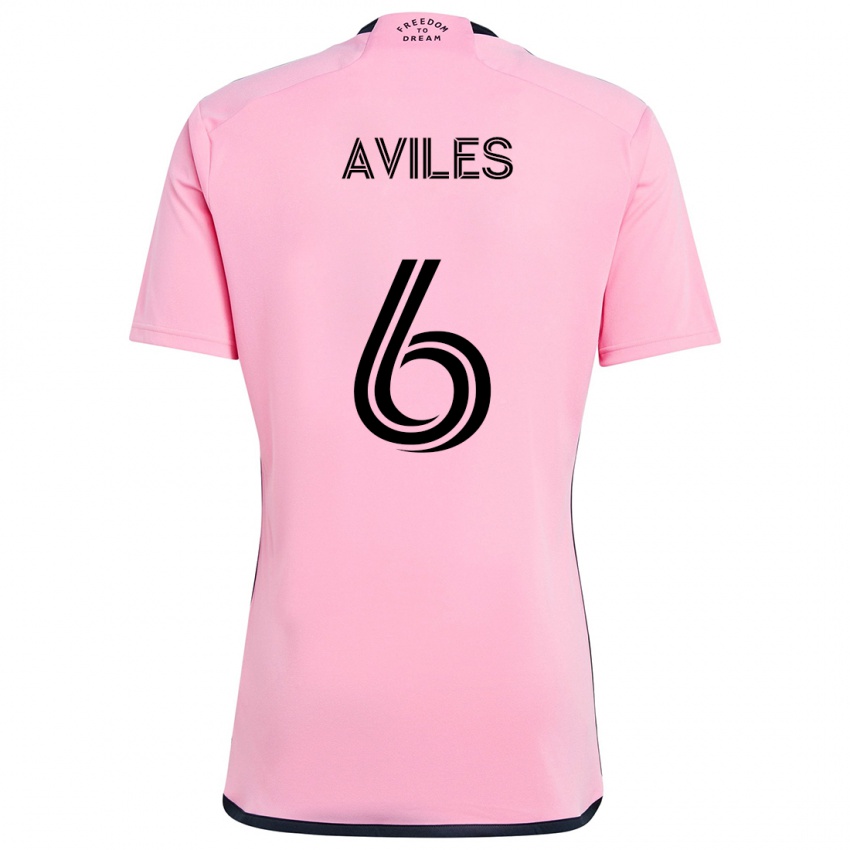 Criança Camisola Tomás Avilés #6 Cor-De-Rosa Principal 2024/25 Camisa