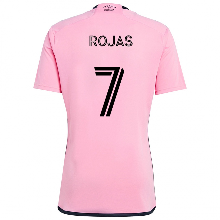 Criança Camisola Matías Rojas #7 Cor-De-Rosa Principal 2024/25 Camisa