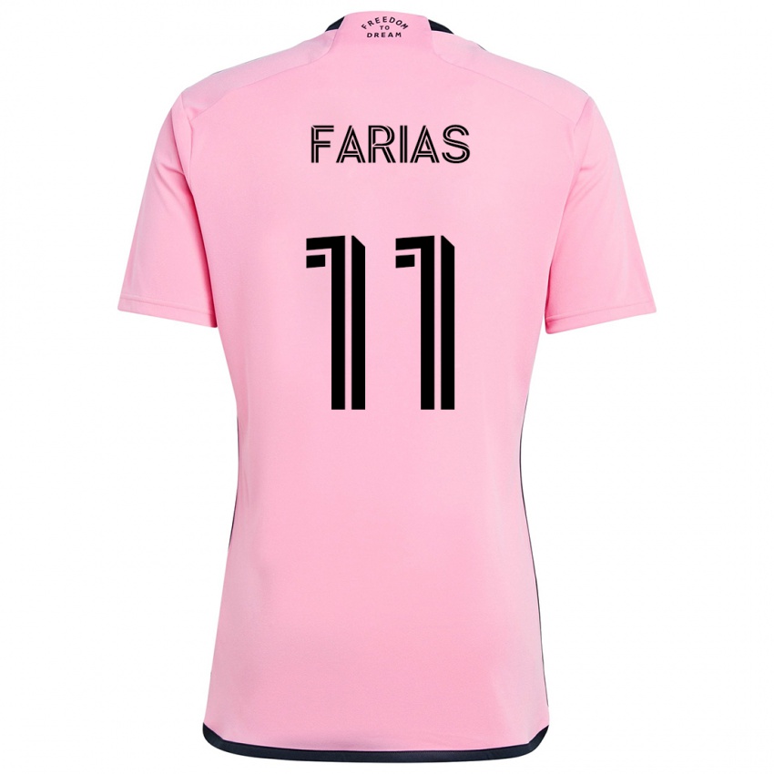 Criança Camisola Facundo Farías #11 Cor-De-Rosa Principal 2024/25 Camisa