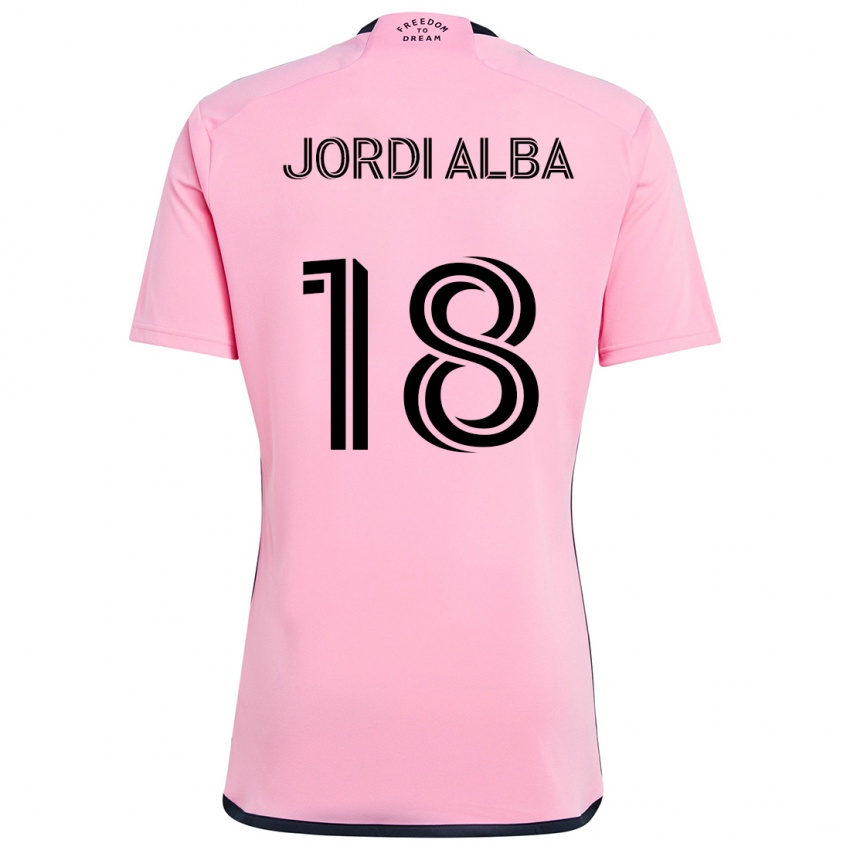 Criança Camisola Jordi Alba #18 Cor-De-Rosa Principal 2024/25 Camisa