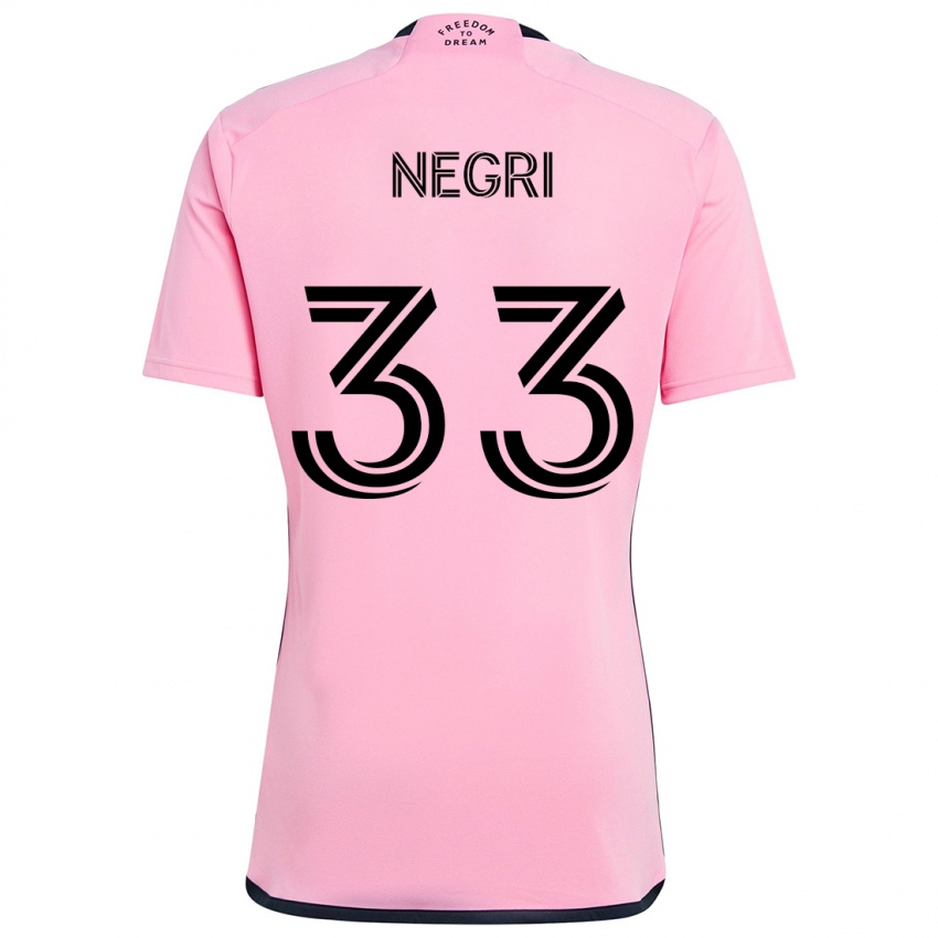 Criança Camisola Franco Negri #33 Cor-De-Rosa Principal 2024/25 Camisa