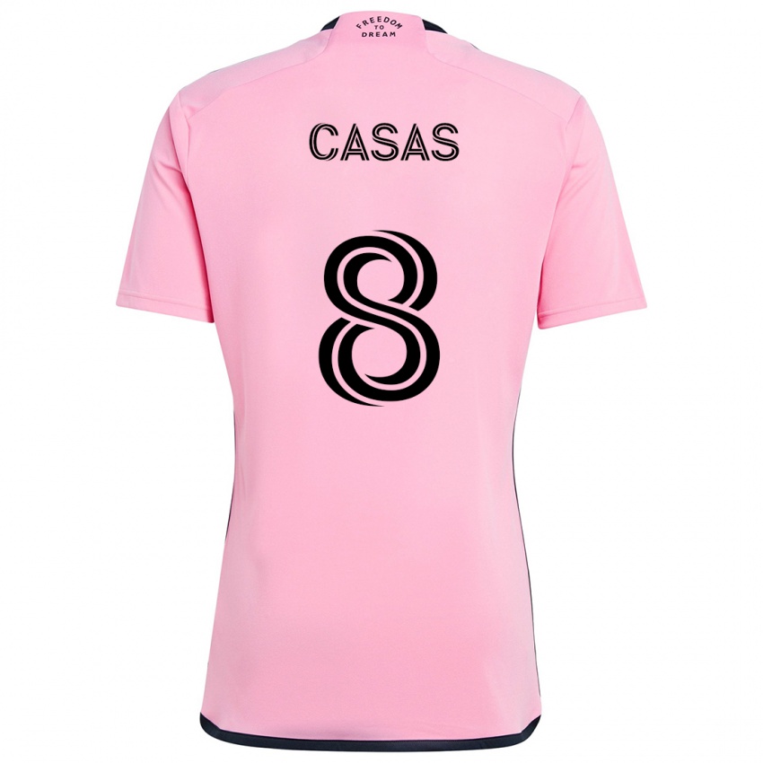 Criança Camisola Pep Casas #8 Cor-De-Rosa Principal 2024/25 Camisa