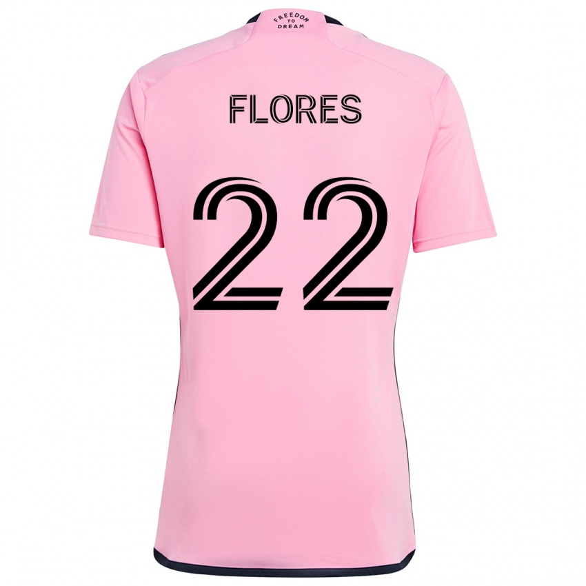 Criança Camisola Alejandro Flores #22 Cor-De-Rosa Principal 2024/25 Camisa