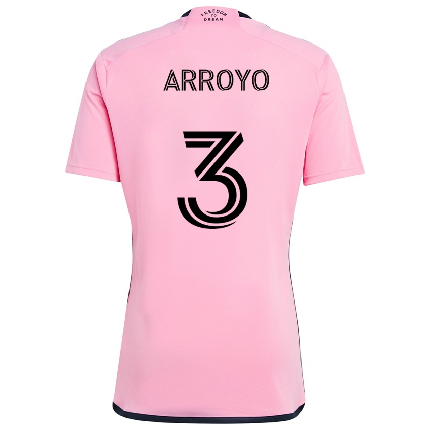 Criança Camisola Dixon Arroyo #3 Cor-De-Rosa Principal 2024/25 Camisa