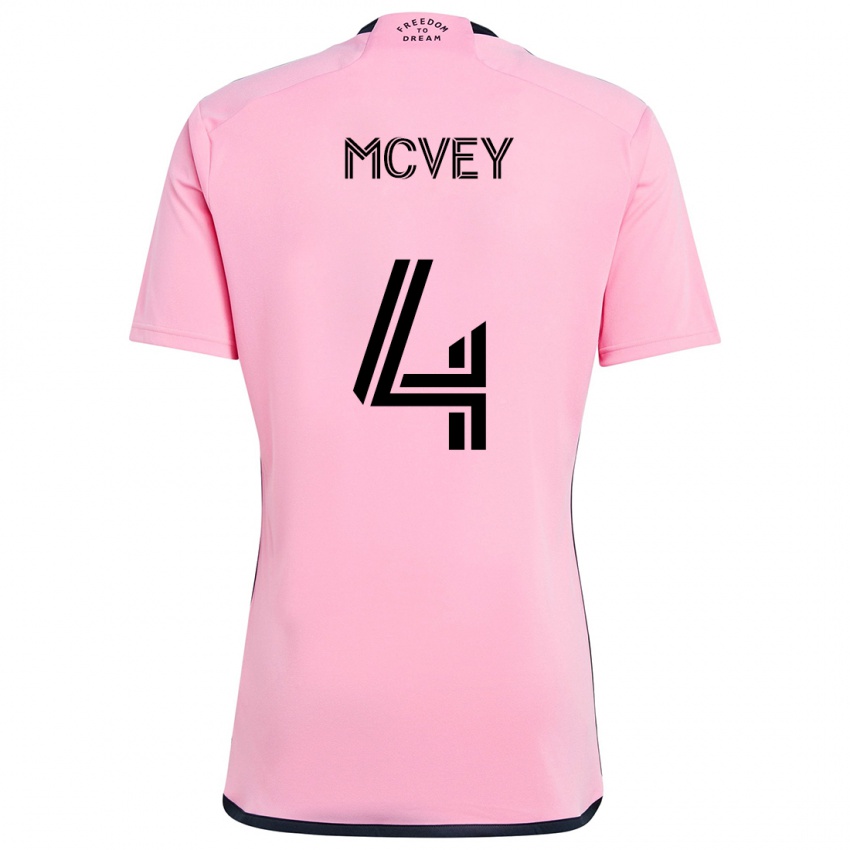 Criança Camisola Christopher Mcvey #4 Cor-De-Rosa Principal 2024/25 Camisa