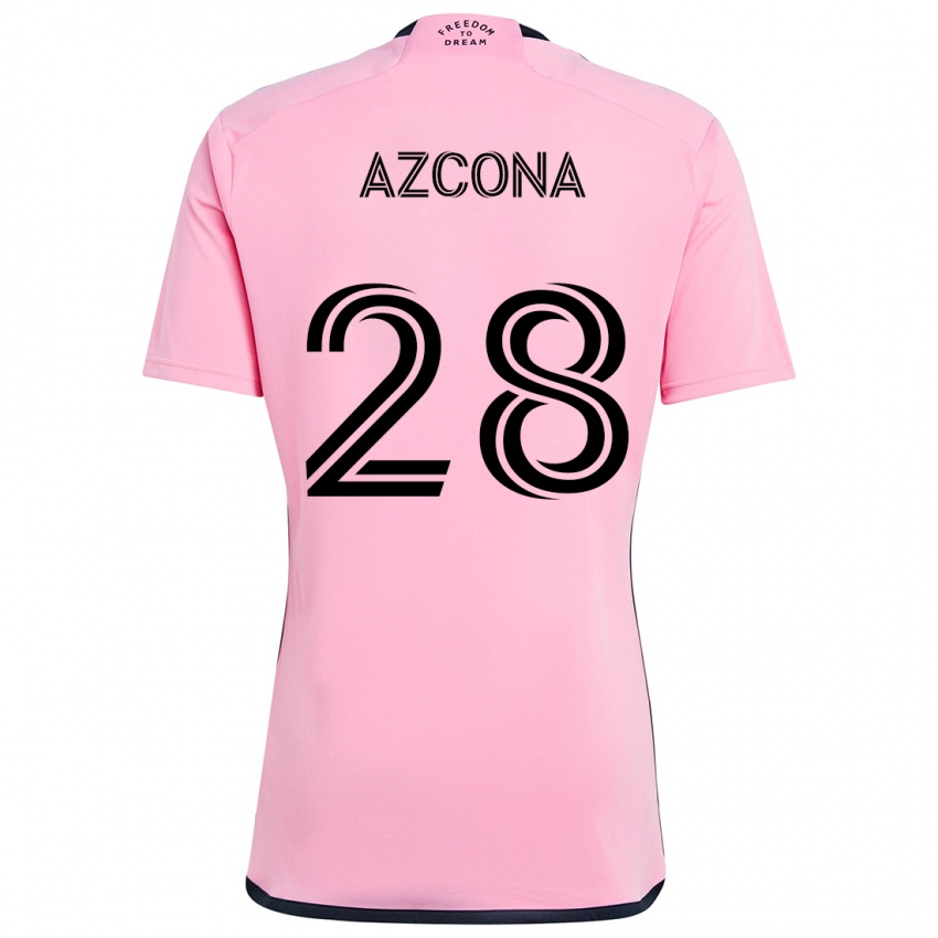 Criança Camisola Edison Azcona #28 Cor-De-Rosa Principal 2024/25 Camisa