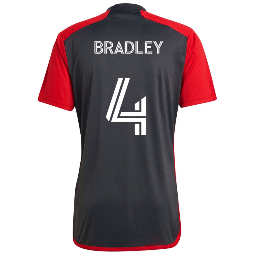 Criança Camisola Michael Bradley #4 Vermelho Acinzentado Principal 2024/25 Camisa