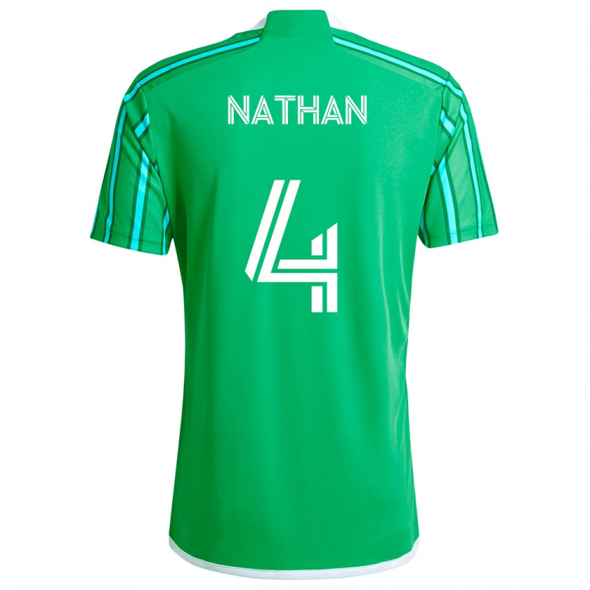 Criança Camisola Nathan #4 Verde Branco Principal 2024/25 Camisa