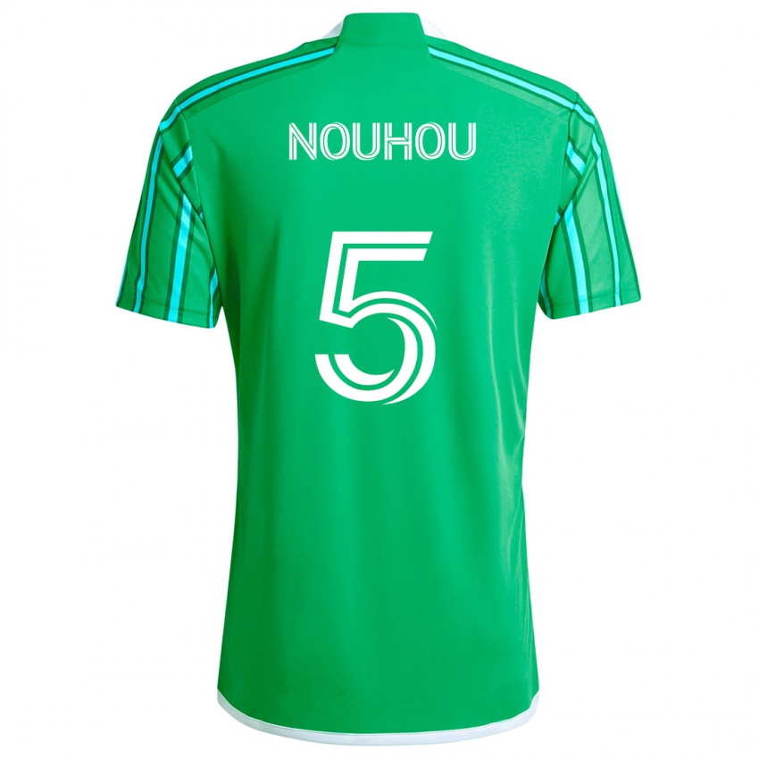 Criança Camisola Nouhou #5 Verde Branco Principal 2024/25 Camisa