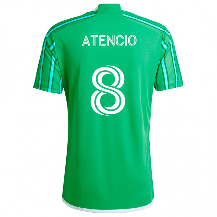 Criança Camisola Josh Atencio #8 Verde Branco Principal 2024/25 Camisa