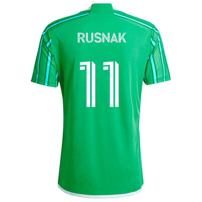 Criança Camisola Albert Rusnák #11 Verde Branco Principal 2024/25 Camisa