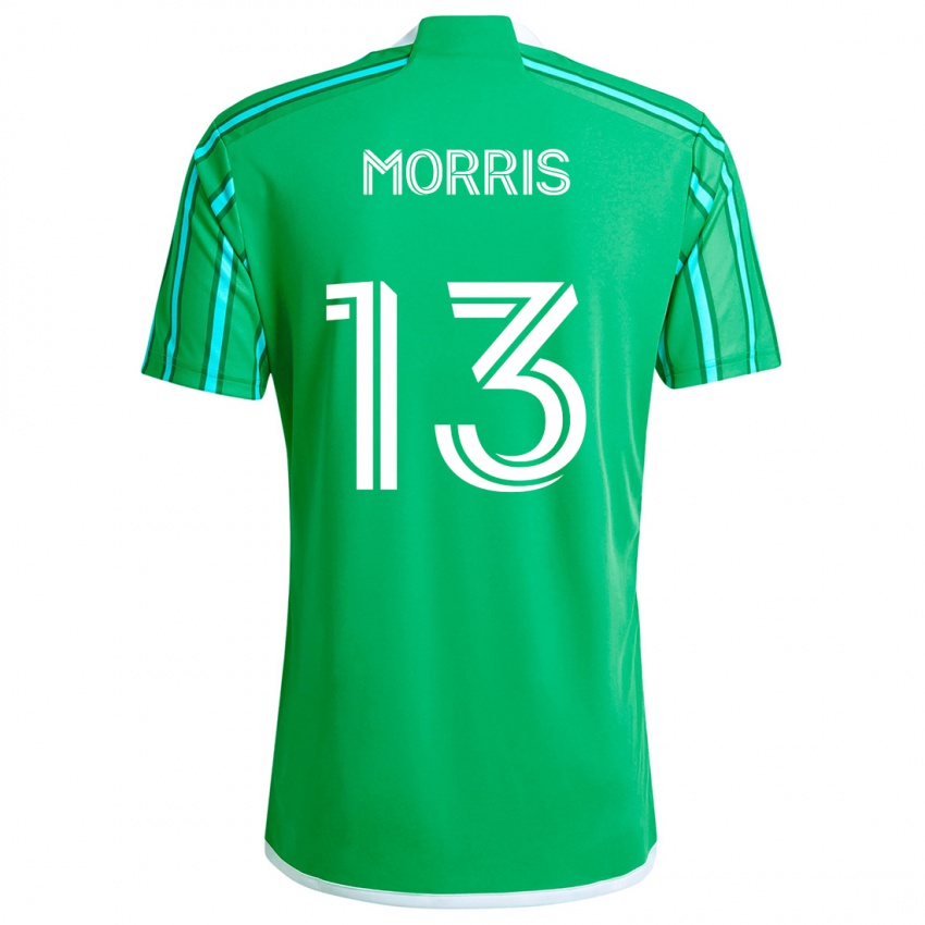 Criança Camisola Jordan Morris #13 Verde Branco Principal 2024/25 Camisa