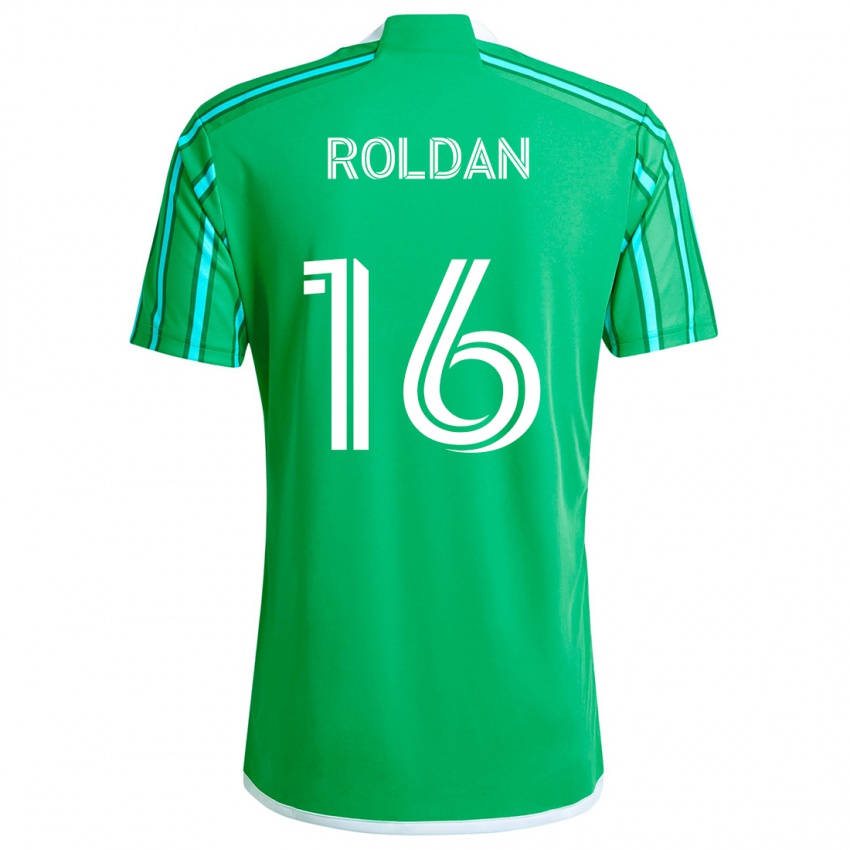 Criança Camisola Álex Roldán #16 Verde Branco Principal 2024/25 Camisa