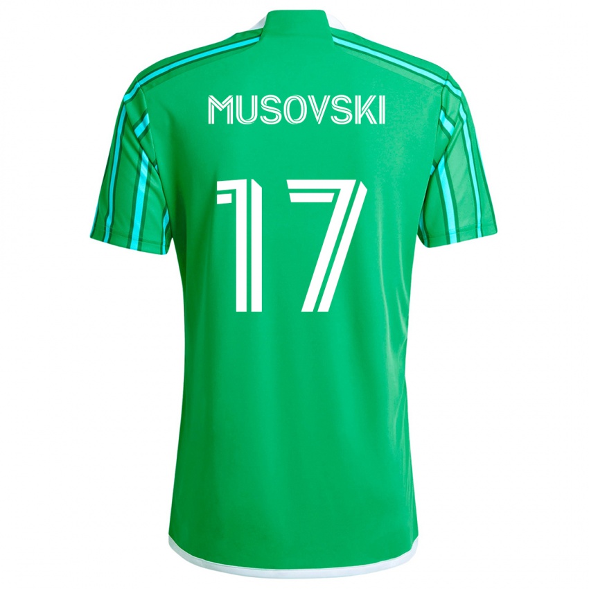 Criança Camisola Danny Musovski #17 Verde Branco Principal 2024/25 Camisa