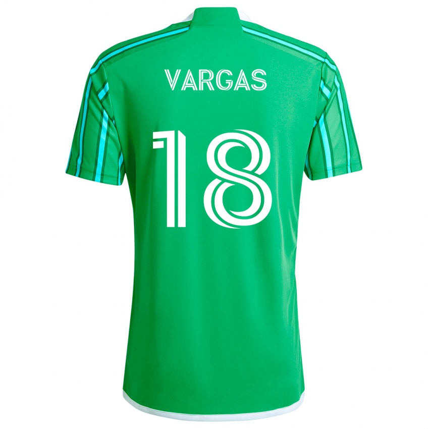 Criança Camisola Obed Vargas #18 Verde Branco Principal 2024/25 Camisa