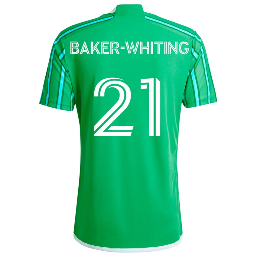 Criança Camisola Reed Baker-Whiting #21 Verde Branco Principal 2024/25 Camisa