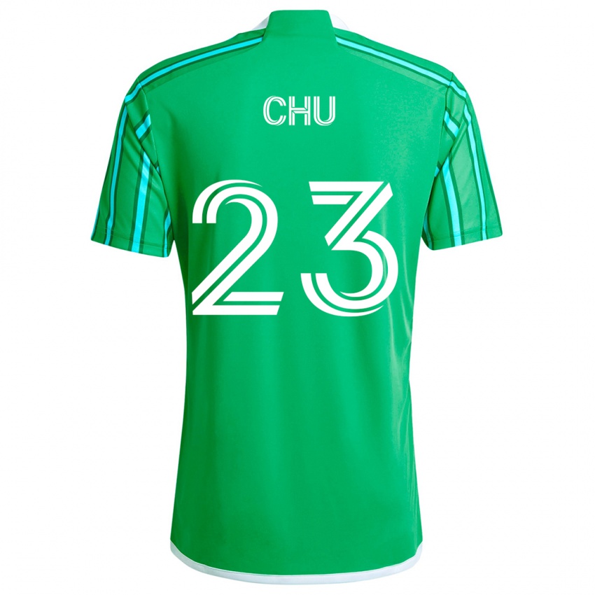 Criança Camisola Léo Chú #23 Verde Branco Principal 2024/25 Camisa