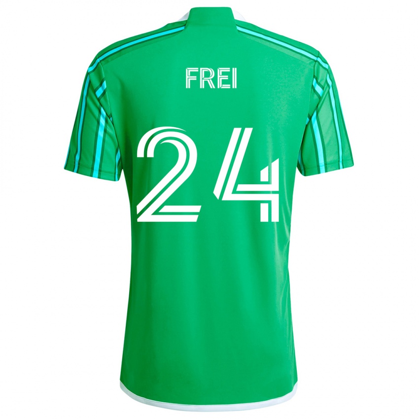 Criança Camisola Stefan Frei #24 Verde Branco Principal 2024/25 Camisa