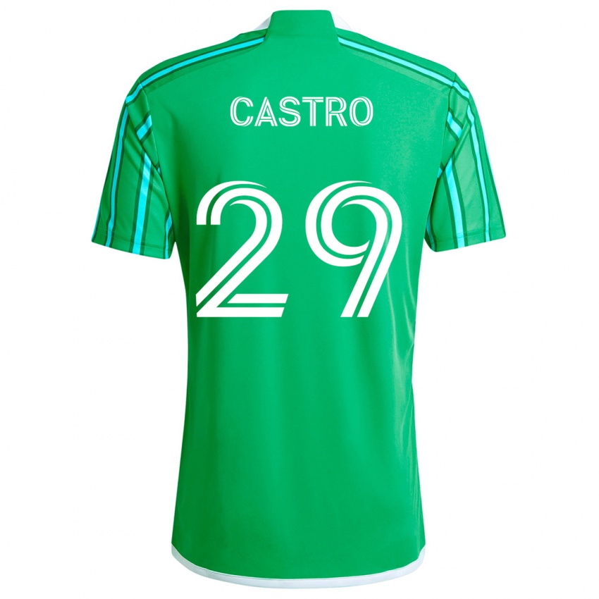 Criança Camisola Jacob Castro #29 Verde Branco Principal 2024/25 Camisa