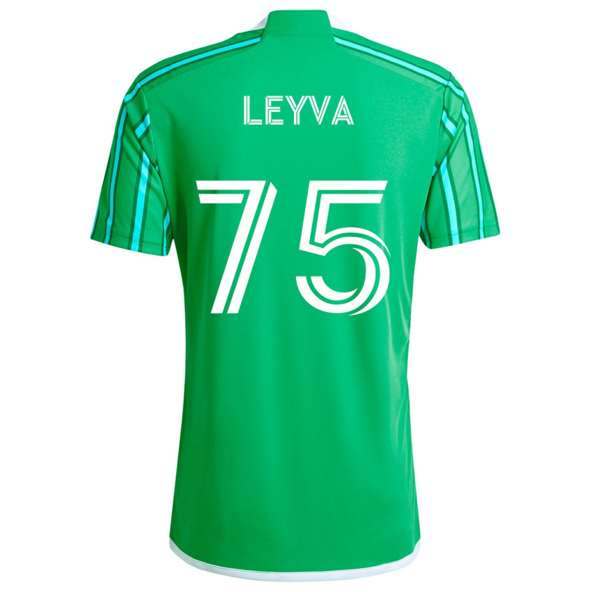 Criança Camisola Danny Leyva #75 Verde Branco Principal 2024/25 Camisa