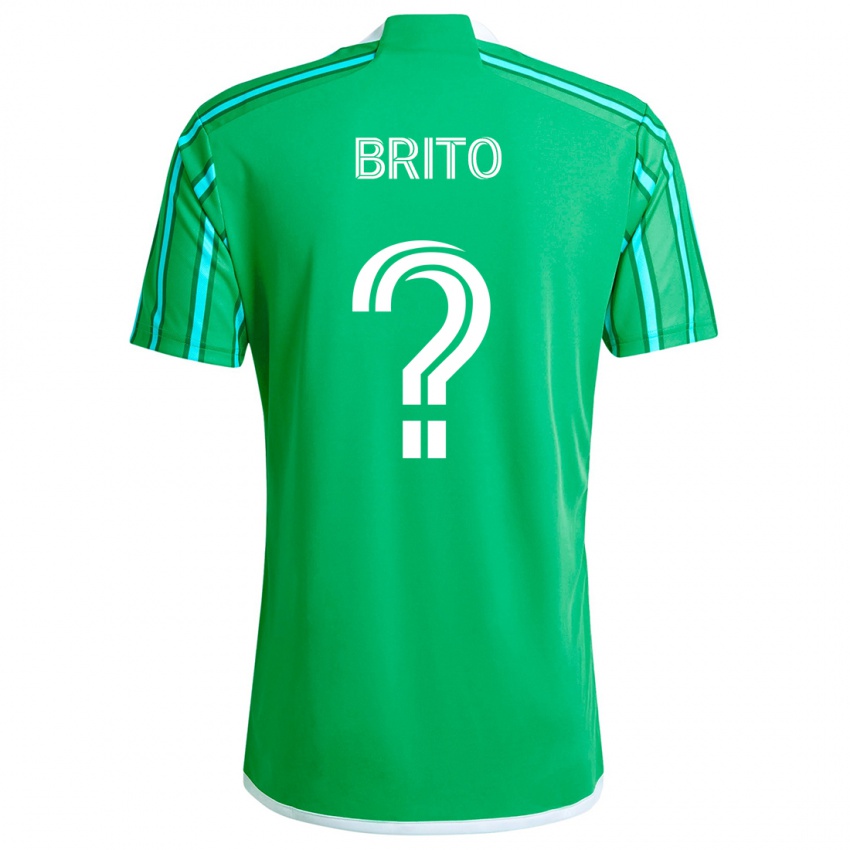 Criança Camisola Kelvin-Luis Brito #0 Verde Branco Principal 2024/25 Camisa