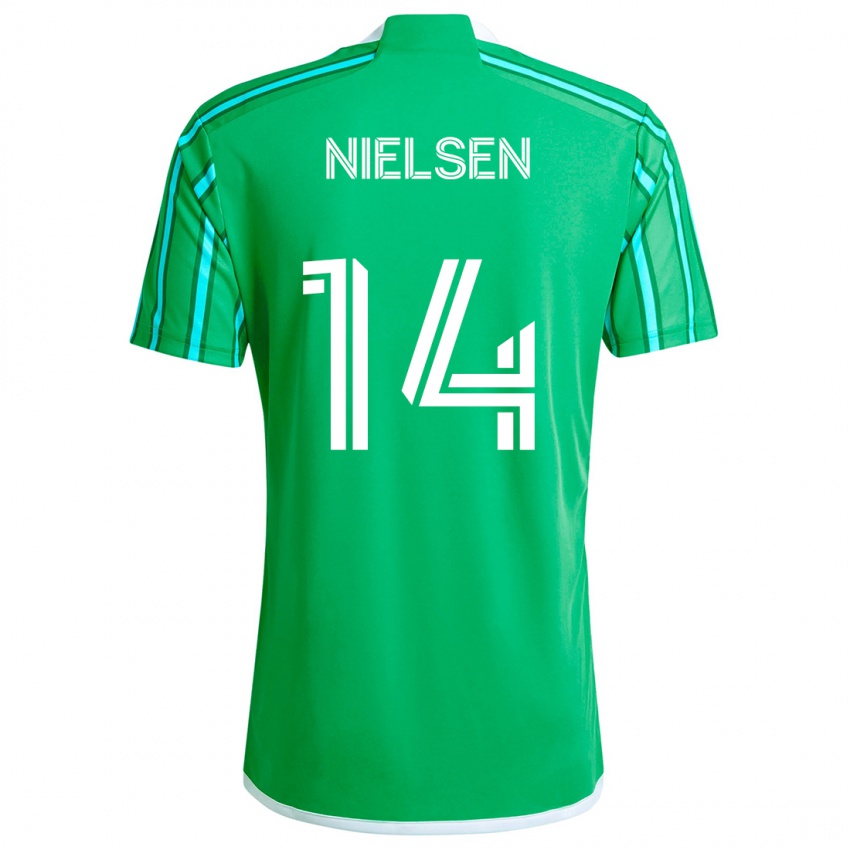 Criança Camisola Taylor Nielsen #14 Verde Branco Principal 2024/25 Camisa