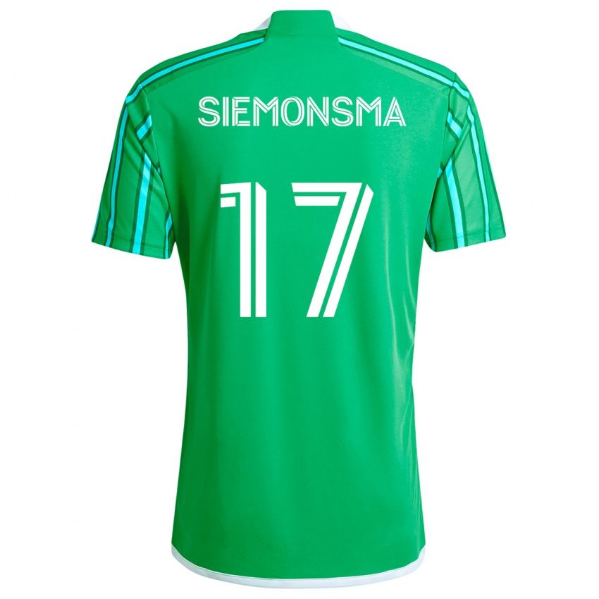 Criança Camisola Sianna Siemonsma #17 Verde Branco Principal 2024/25 Camisa