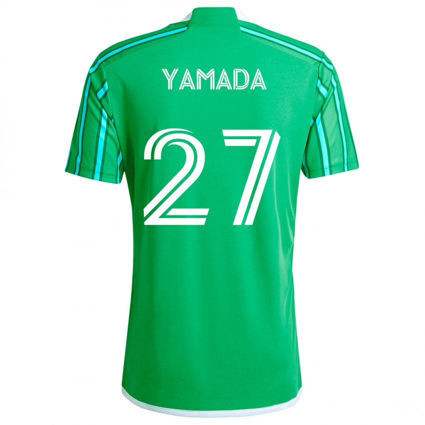 Criança Camisola Hikari Yamada #27 Verde Branco Principal 2024/25 Camisa