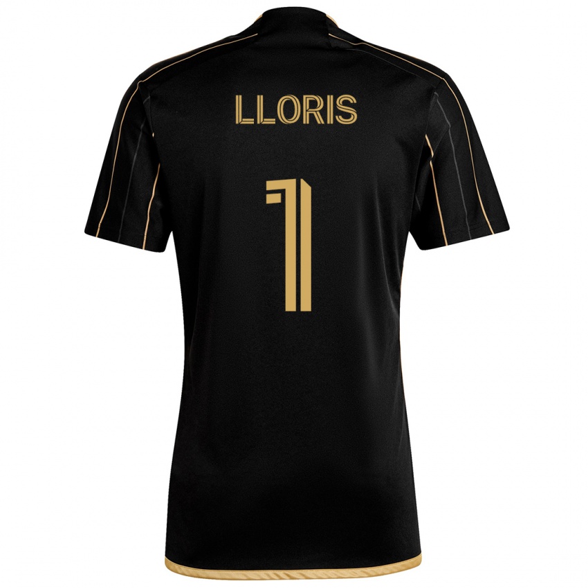 Criança Camisola Hugo Lloris #1 Ouro Preto Principal 2024/25 Camisa