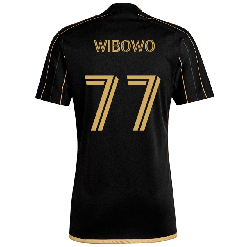 Criança Camisola Adrian Wibowo #77 Ouro Preto Principal 2024/25 Camisa