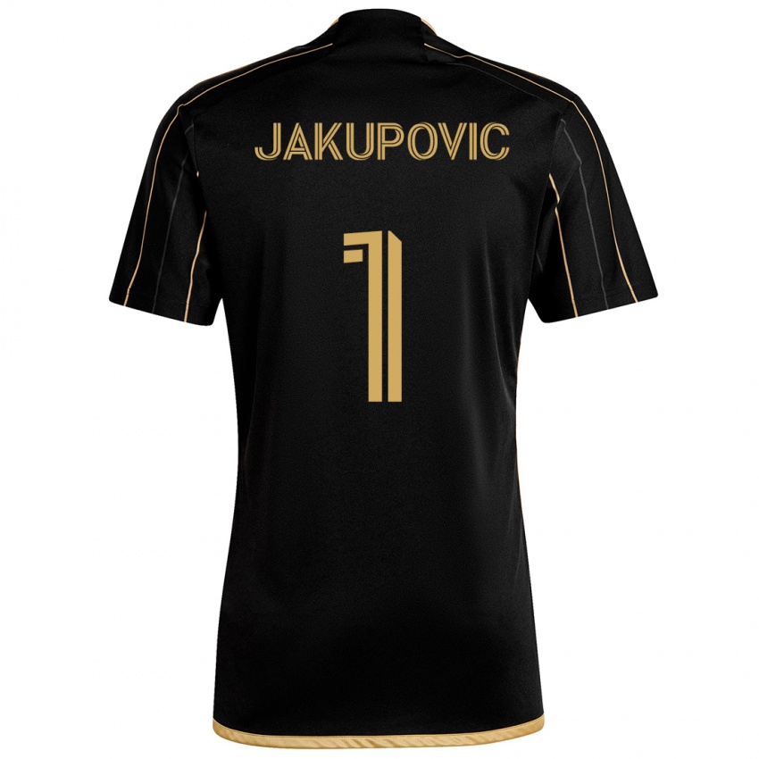 Criança Camisola Eldin Jakupović #1 Ouro Preto Principal 2024/25 Camisa