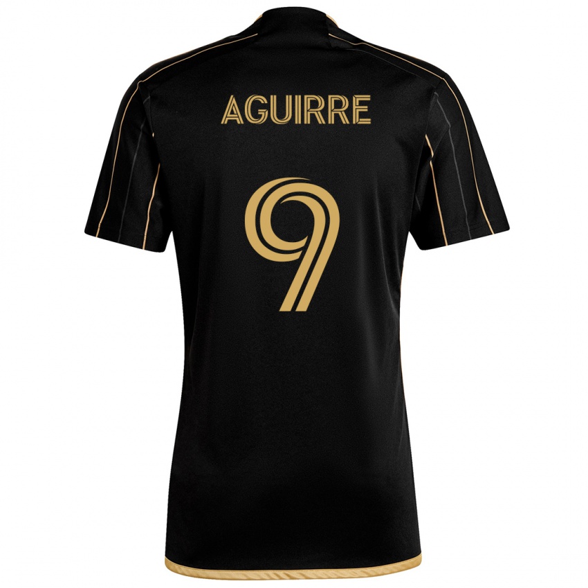 Criança Camisola Dustin Aguirre #9 Ouro Preto Principal 2024/25 Camisa