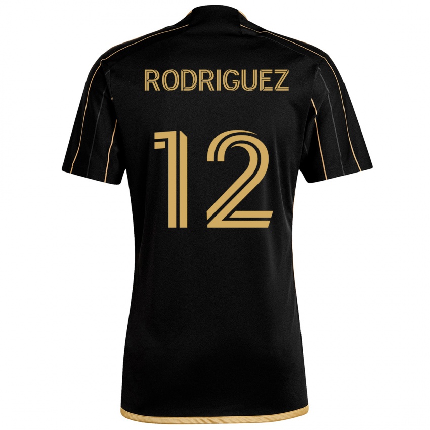 Criança Camisola Jeremi Rodríguez #12 Ouro Preto Principal 2024/25 Camisa