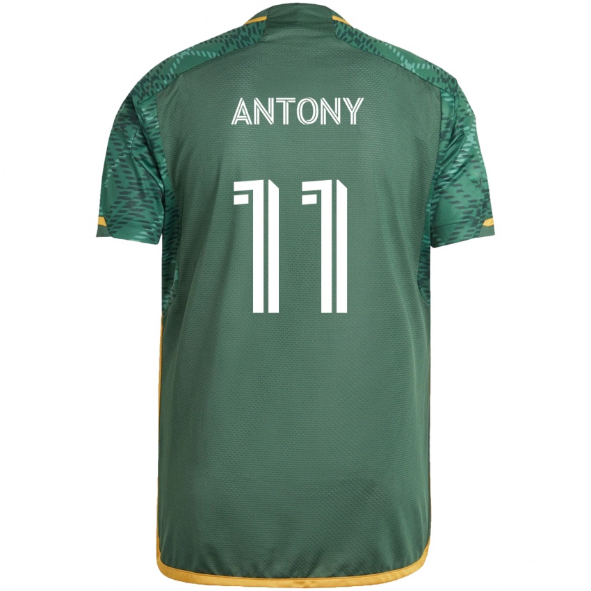 Criança Camisola Antony #11 Green Orange Principal 2024/25 Camisa