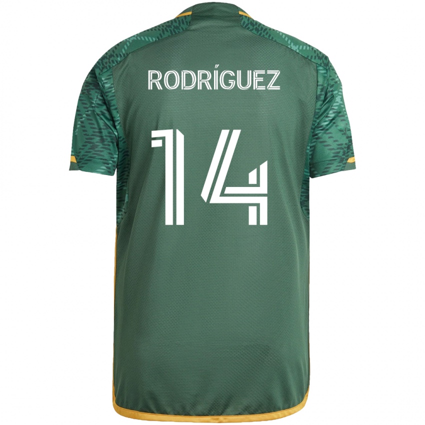 Criança Camisola Jonathan Rodriguez #14 Green Orange Principal 2024/25 Camisa