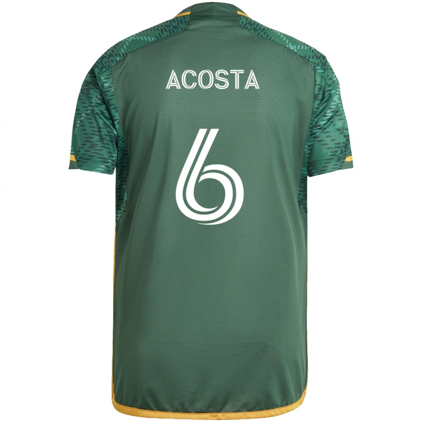 Criança Camisola Bryan Acosta #6 Green Orange Principal 2024/25 Camisa